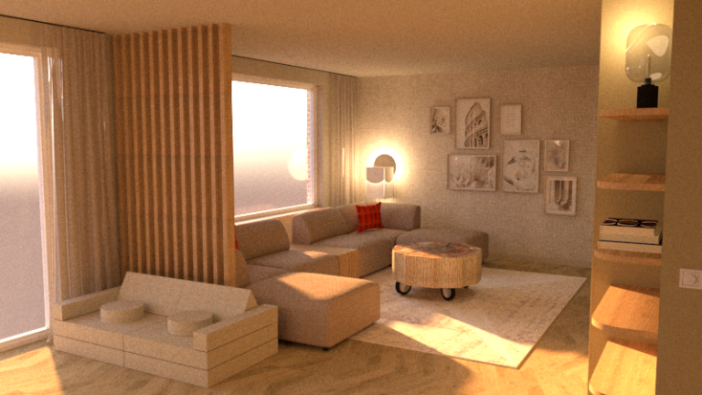 3D woonkamer